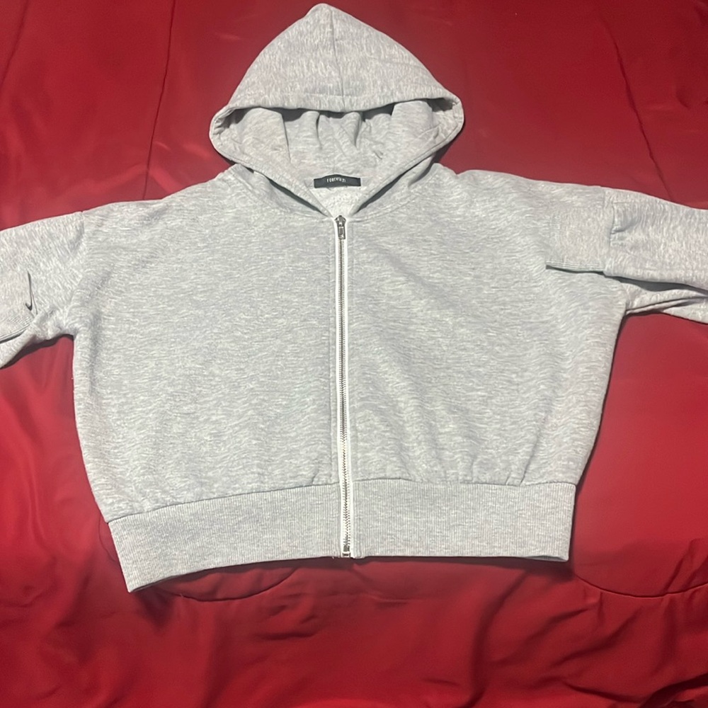 Gray Forever21 Jacket. Size: S/M Great Condition Just Missing Adjustable String
